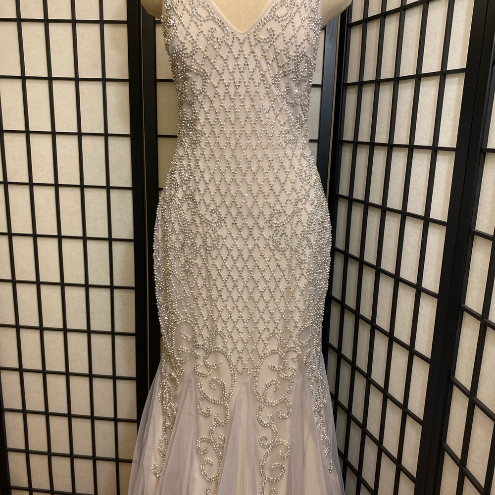Xscape Red Sequin Embellished Sleeveless Gown